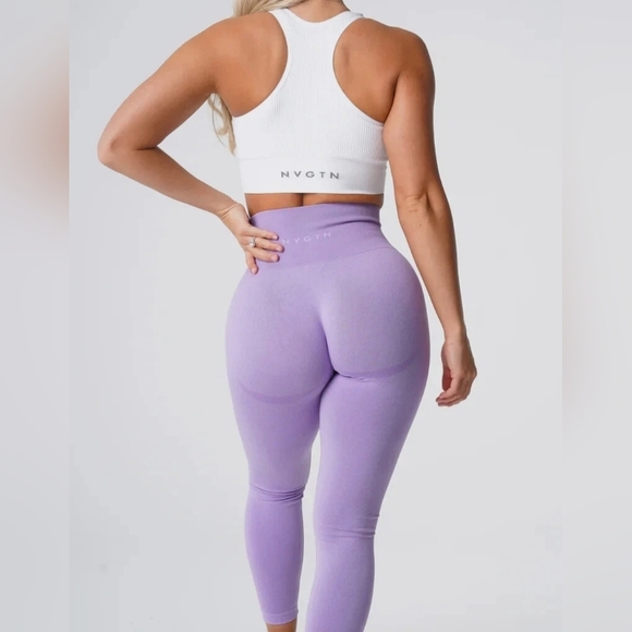 NVGTN Purple High-Waisted Leggings - Picture 1 of 4